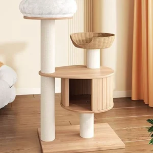 Solid wood cat tree
